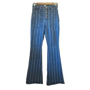 Gianni Bini Jeans Aztec Blue‎ Striped Stretch Size 5